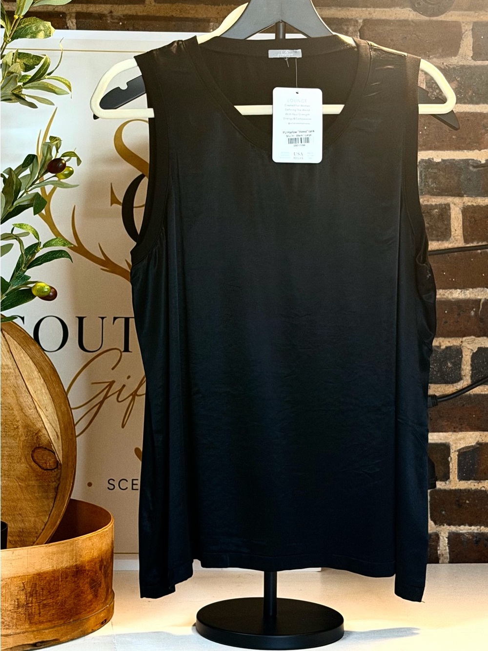 PJ Harlow “Alexa” tank - Everyday V-Neck Black loungewear~Tank Top